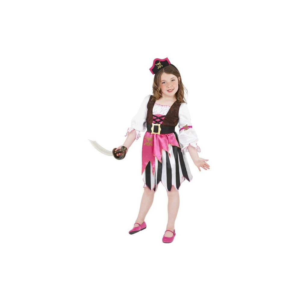 Smiffy's Children's Pirate Girl Costume, Dress And Headband, Ages 7-9, Colour: -