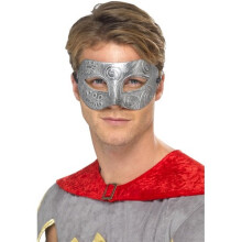 Smiffys Metallic Warrior Colombina Eyemask - warrior eyemask colombina metallic fancy dress smiffys mens costume ball silver masquerade new