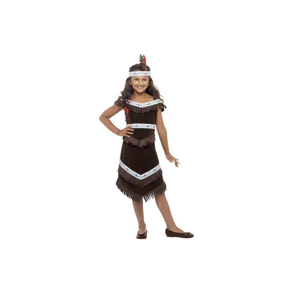 Medium Brown Girls Indian Girl Costume -  costume indian dress fancy girl outfit squaw girls native pocahontas kids red book week american childrens