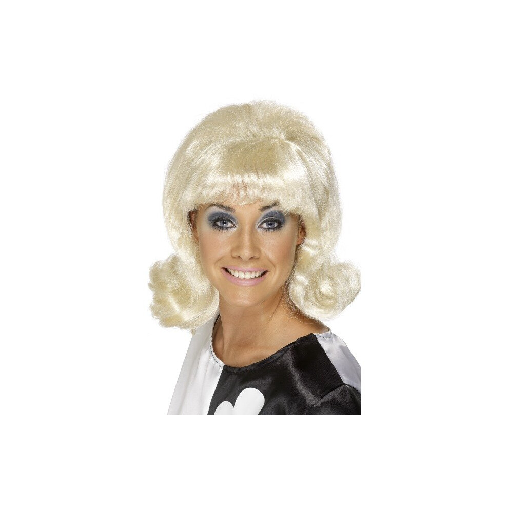 Smiffy's 60's Flick-up Wig -  wig ladies fancy dress 60s blonde flick costume flickup accessory 1960s adult hairspray