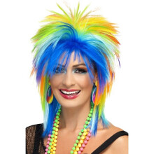 80s multi-colored wig for women