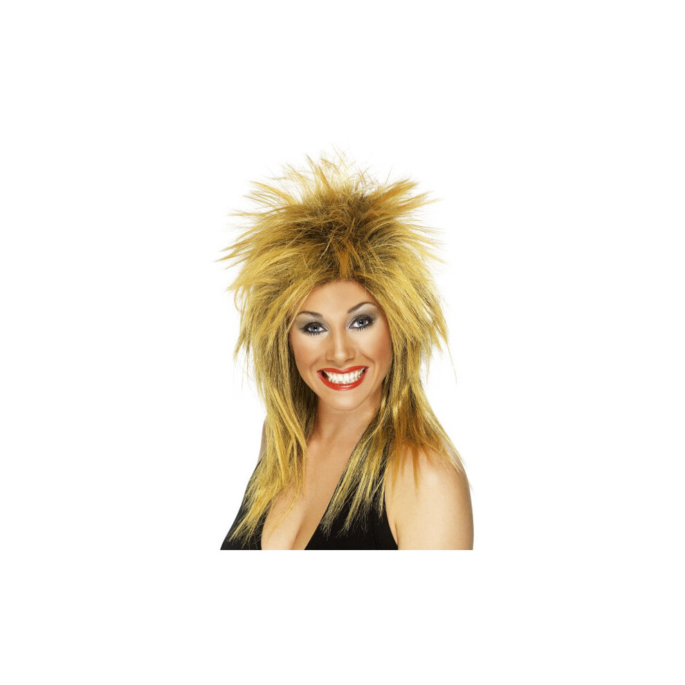 Smiffy's Female 80S Rock Diva Wig - Ginger - Wig Rock Diva Ginger Fancy Dress 80S Ladies Tina 1980S Black