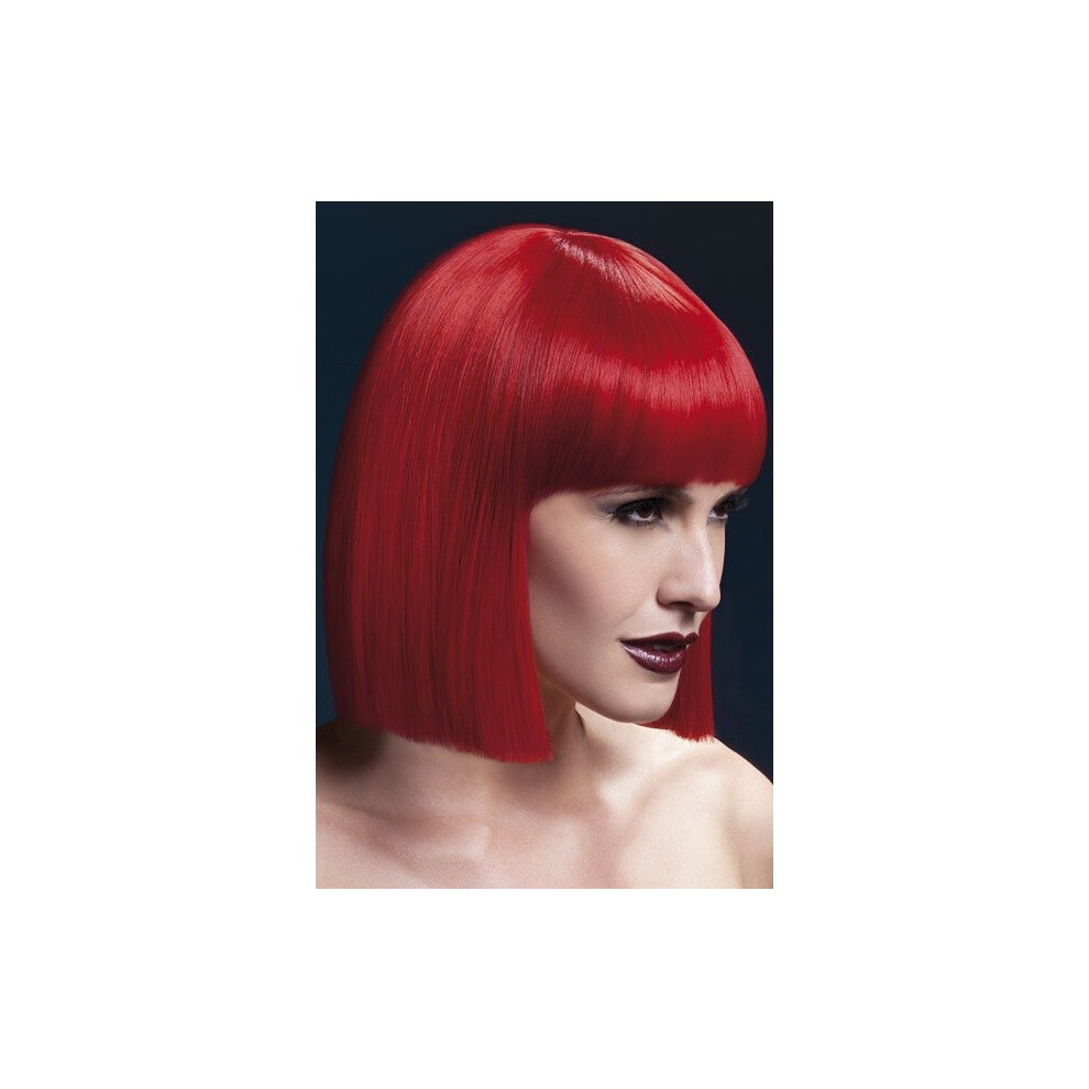 Fever Women's Lola Wig, One Size, Red -  wig fever lola blunt red cut ladies 12 fancy dress fringe bob smiffys