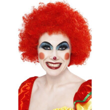 Smiffys Crazy Clown Wig - Red - wig clown afro fancy dress red smiffys curly crazy unisex costume accessory circus adults 70s 80s mens ladies