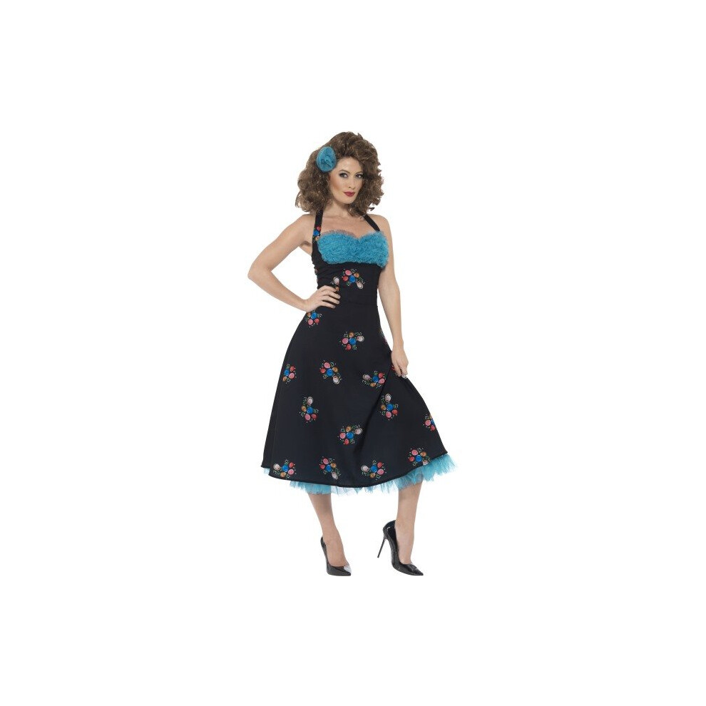 Smiffy's Women's Grease Cha Cha Digregorio Costume - Cha Costume Grease Digregorio Fancy Dress Womens Ladies 1950S Adults Outfit Licensed Not,Specified
