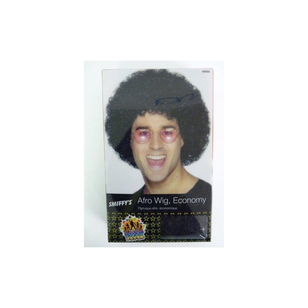 Smiffy's Unisex Curly Afro Wig - Wig Afro Fancy Dress Disco 70S 1970S Economy Black