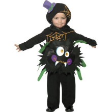 Smiffy's Toddler's Crazy Spider Costume, Tabard & Hood, Ages 3-4, 35650 - spider costume crazy halloween fancy dress toddler outfit age