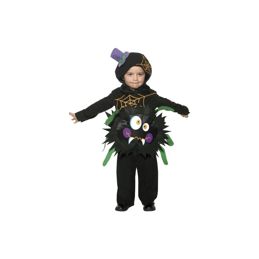 Smiffy's Toddler's Crazy Spider Costume, Tabard & Hood, Ages 3-4, 35650 -  spider costume crazy halloween fancy dress toddler outfit age