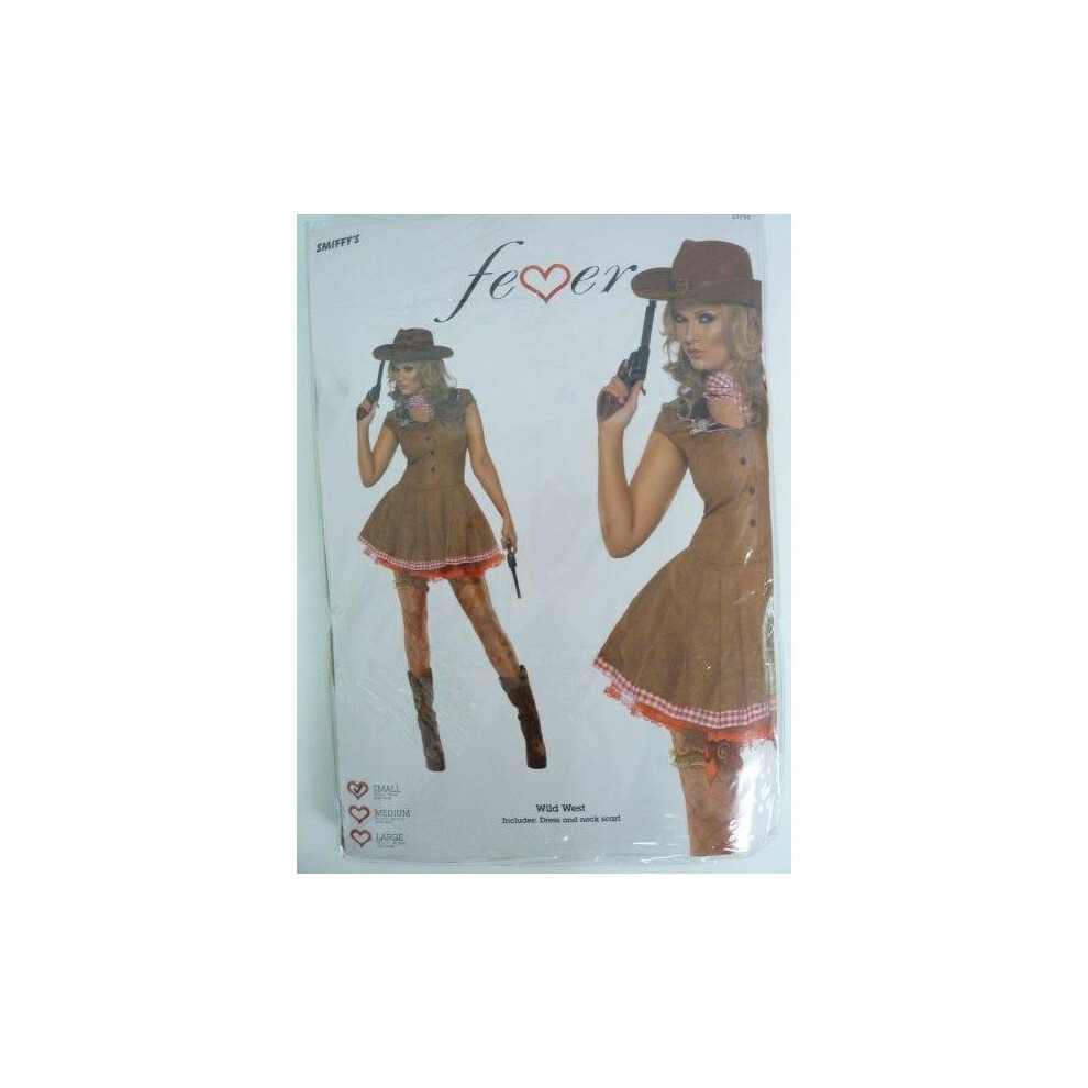 Smiffy's Small Ladies Wild West Costume - Wild West Costume Dress Fancy Ladies Cowgirl Outfit Western Womens Fever Adult Cowboy Sexy