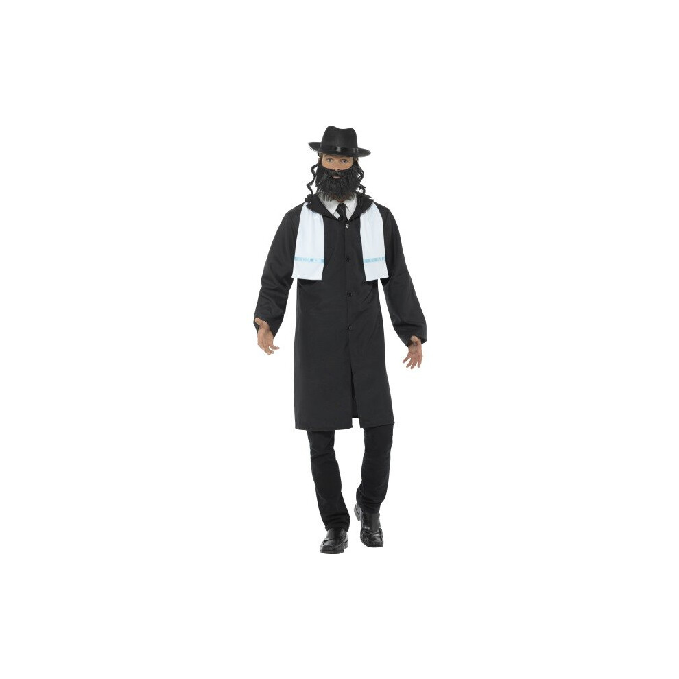 Smiffy's 44689l Rabbi Costume (large) -  rabbi mens fancy dress costume religious outfit jewish adults orthodox funny stag hat beard