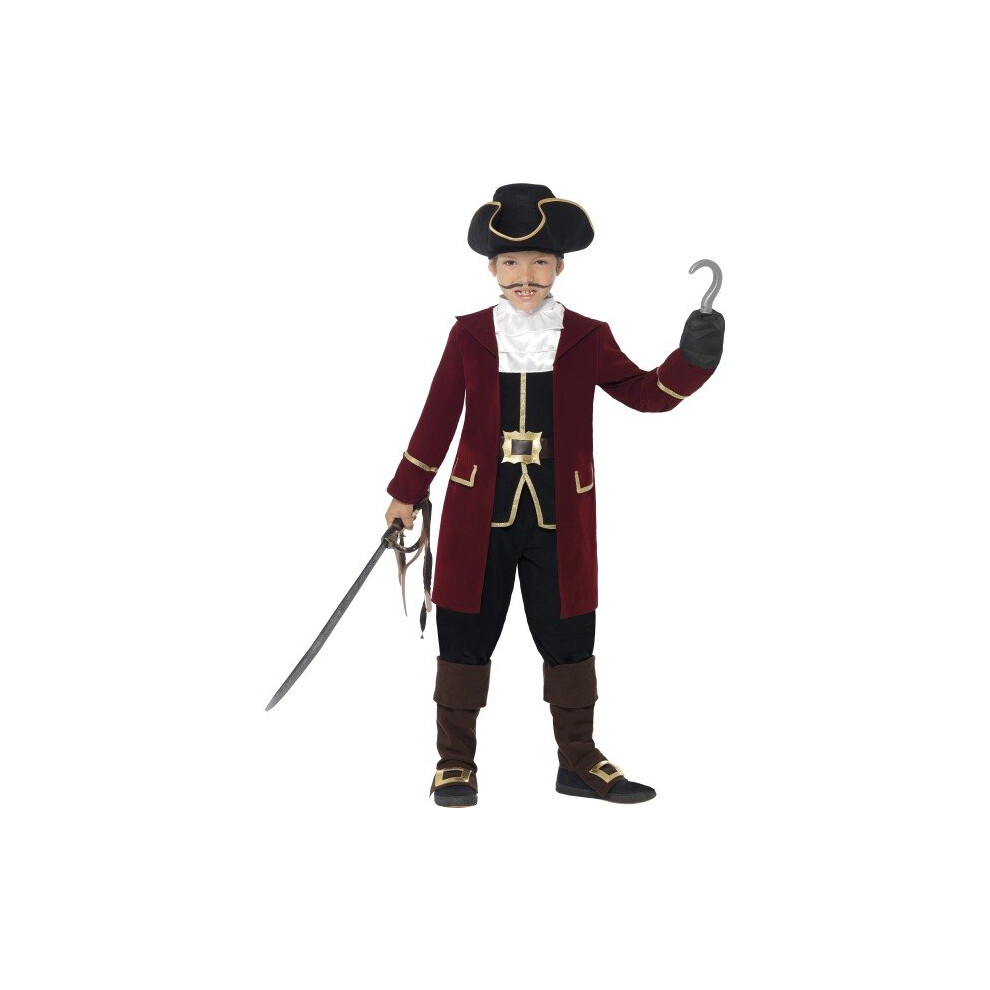 Smiffy's Deluxe Pirate Captain Costume, Jacket, Mock Waistcoat, Trousers, Neck -