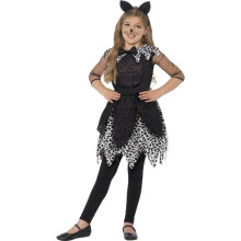 Smiffy's Children's Deluxe Midnight Cat Costume, Dress, Tail & Cat Ear -