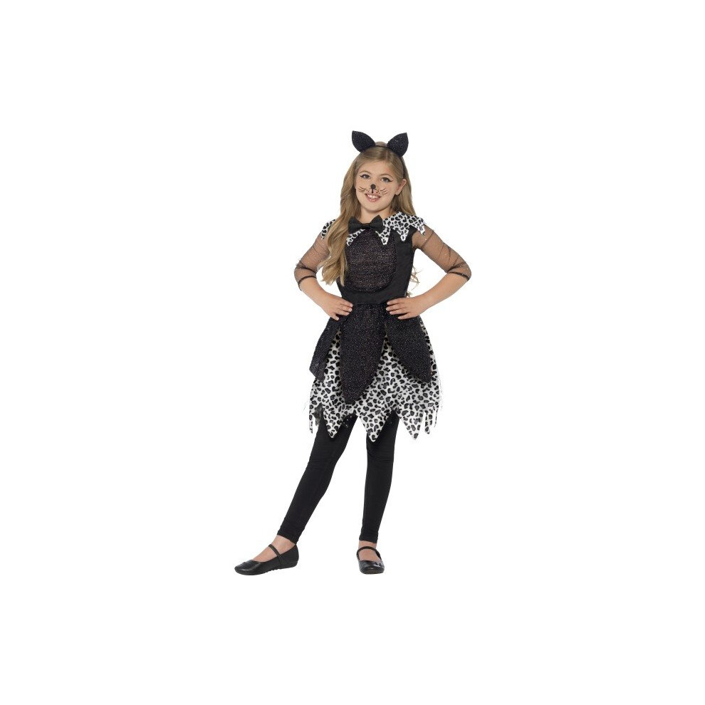 Smiffy's Children's Deluxe Midnight Cat Costume, Dress, Tail & Cat Ear Not,Specified
