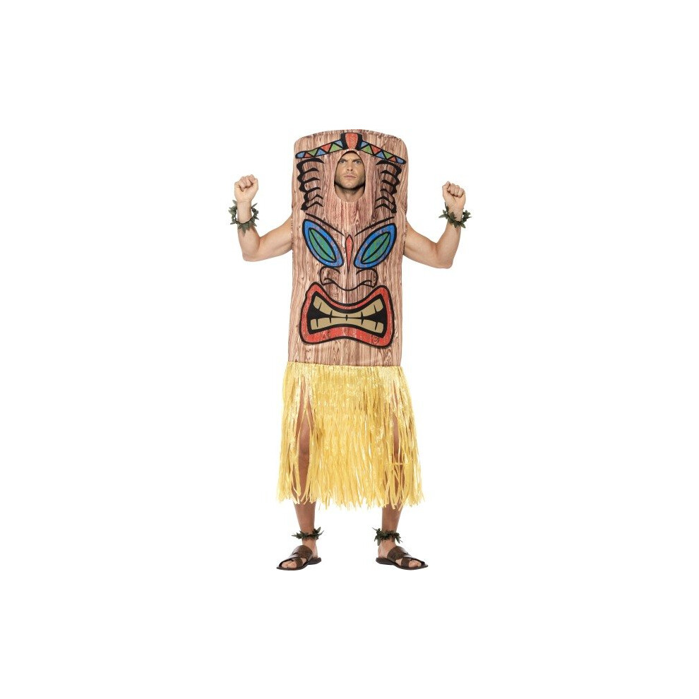 Smiffy's Tiki Totem Costume With Skirt Wrist & Ankle Cuffs - Costume Totem Fancy Dress Tiki Hawaiian Mens Pole Beach Adult Not,Specified
