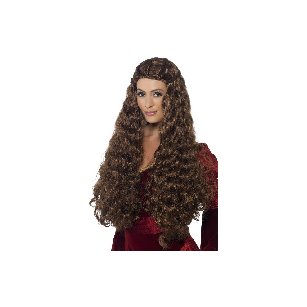 Brown Medieval Princess Wig -  wig medieval princess smiffys 43661 one size brown long