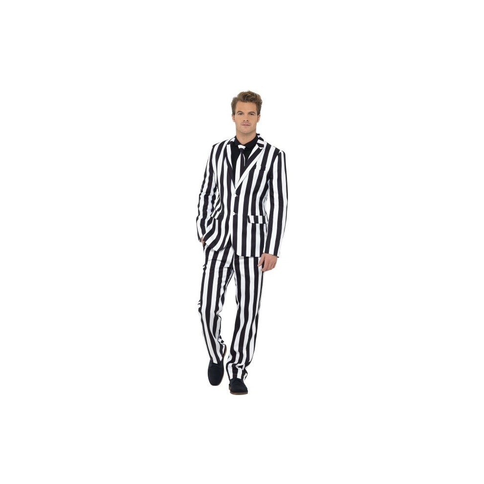 Smiffy's Adult Men's Humbug Print Suit, Stand Out Suits, Jacket, Trousers And