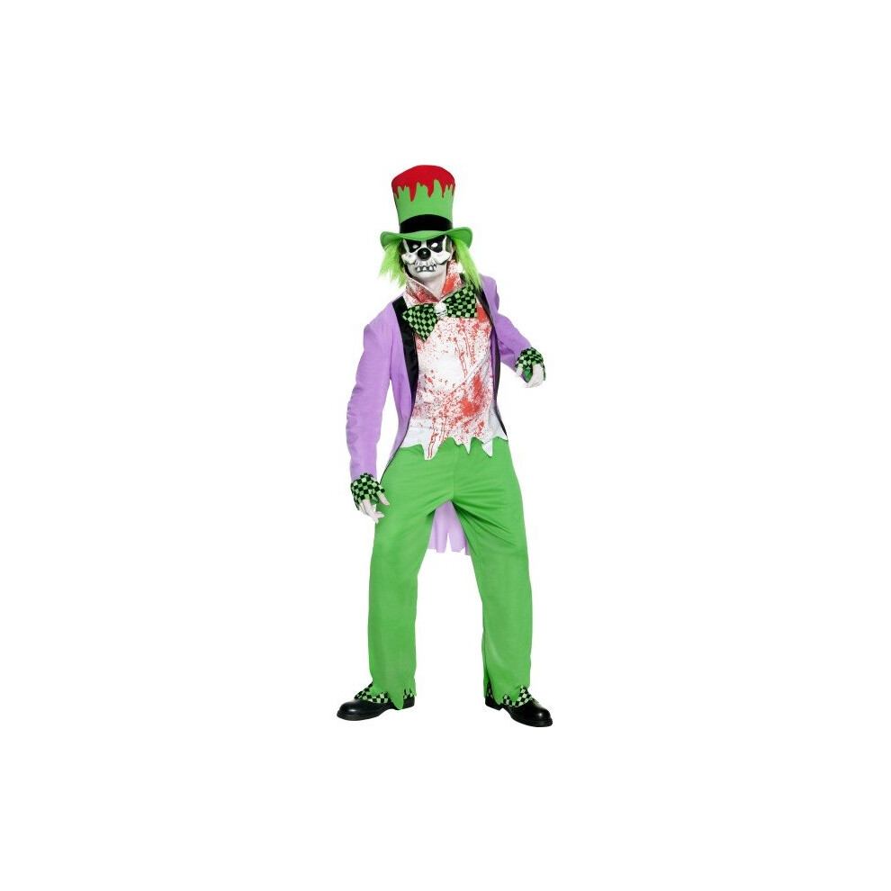 Smiffy's Men's Bad Hatter Costume, Jacket, Trousers, Hat, Shirt, Mask, Shoe -