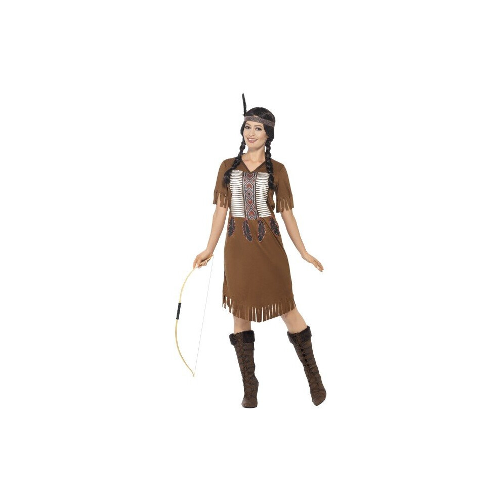 Smiffy's Native American Warrior Princess Costume - Costume Native Fancy Dress American Warrior Princess Ladies Inspi Red