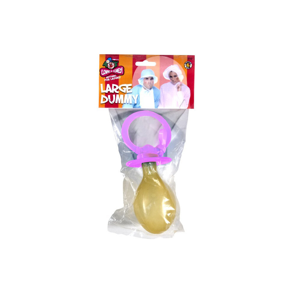 Smiffys Large Dummy Soother - Pink -  dummy large fancy dress soother baby pink smiffys accessory blue adult