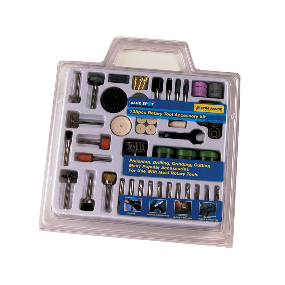 138 Piece Rotary Tool Accessory Set -  tool rotary accessory set 138pc bit piece lifetime guarantee fit dremel polishing grinding