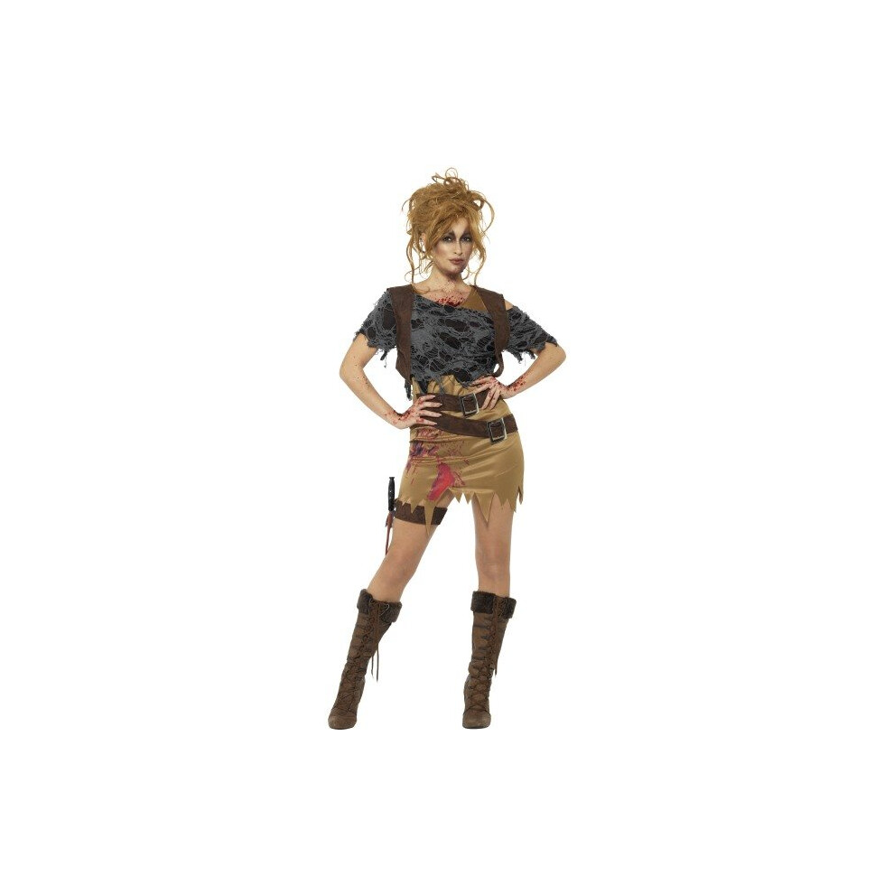 Smiffy's 46848XS Deluxe Zombie Huntress Costume (X-Small) - Zombie Action Girl Costume Ladies Jungle Huntress Halloween Fancy Dress