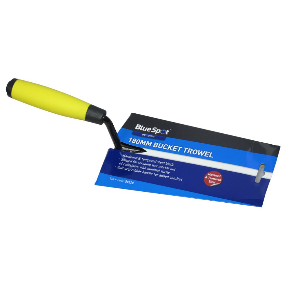 180mm Bucket Trowel With Soft Grip - Bucket Trowel Hardened Tempered Steel Bricklaying Cement 180mm 7