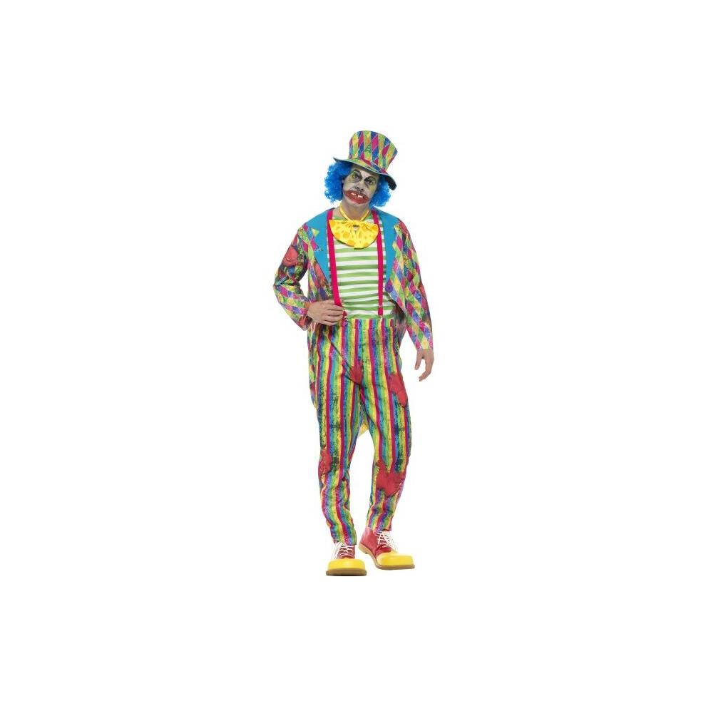 Smiffy's 46872m Deluxe Patchwork Clown Costume Male (medium) -  adult mens deluxe patchwork clown halloween jester fancy dress costume new