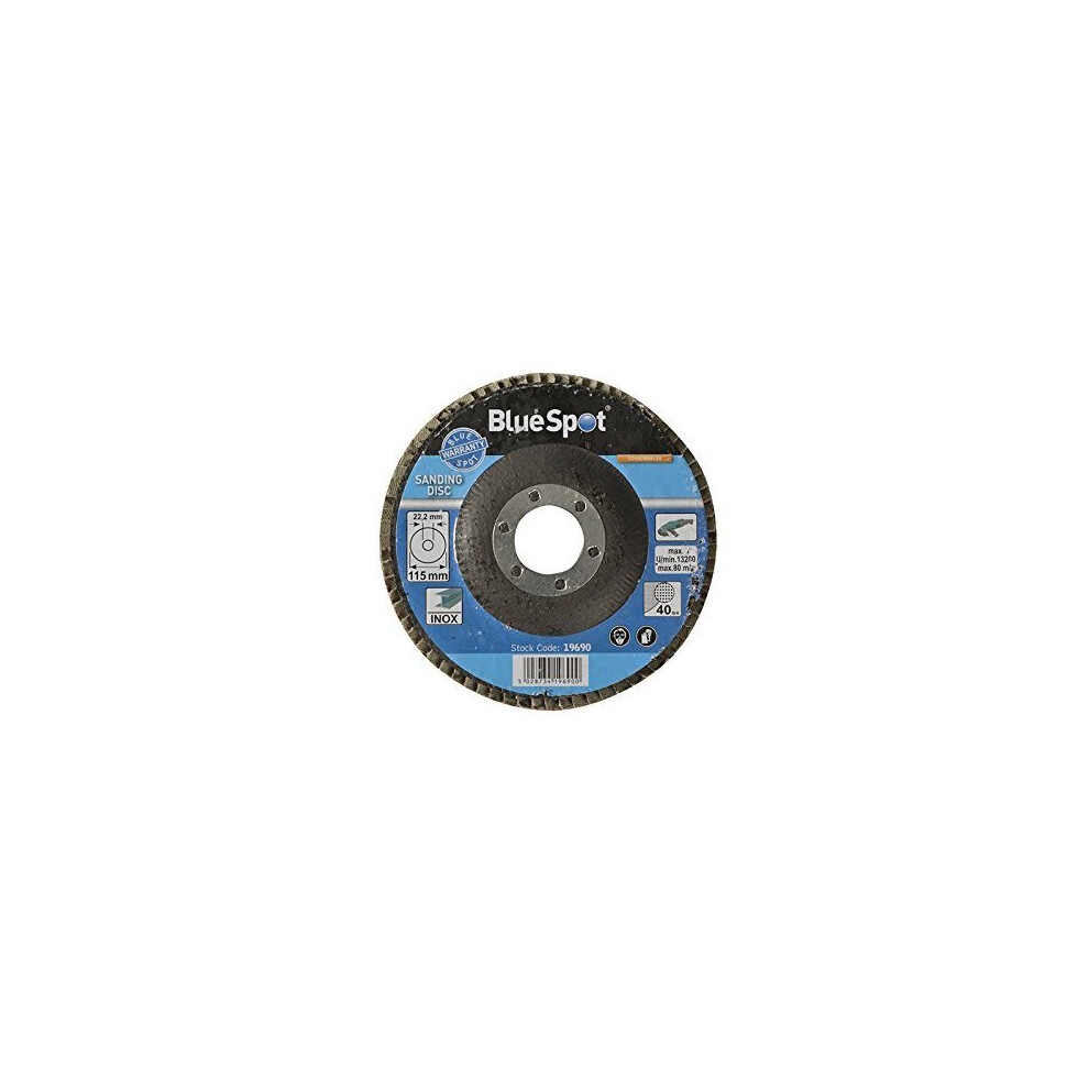 Bluespot Tools B/s19690 Flap Discs And Wheels -  sanding 40 115mm flap disc grit 60 80 120 bluespot angle grinder discs tools