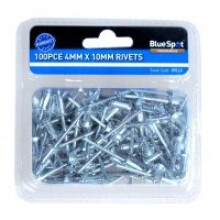 Bluespot 100 Pce 4mm X 10mm Aluminium Rivets - rivets x blue spot 100 10mm pop 09112 4 piece 40 pack