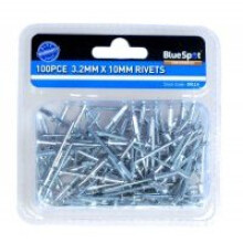 Bluespot 100 Pce 3.2mm X 10mm Aluminium Rivets - rivets x 100 blue spot pop 32 10mm pack 09114 piece 600 32mm