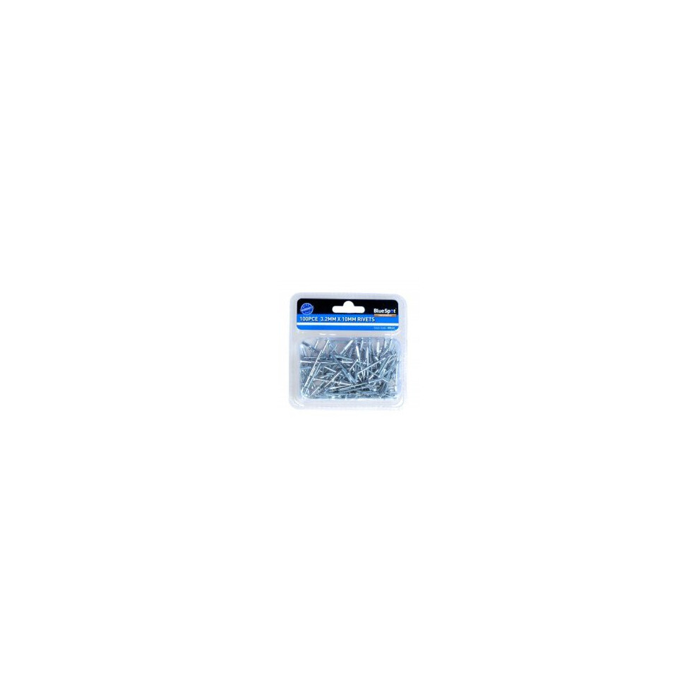 Bluespot 100 Pce 3.2mm X 10mm Aluminium Rivets -  rivets x 100 blue spot pop 32 10mm pack 09114 piece 600 32mm