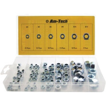 100pc Assorted Locking Nuts -  locking nuts 100pc m4 m5 m6 m8 m10 m12 nylon assorted nyloc inserts set high vibration