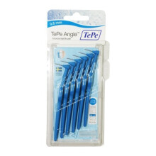 Tepe Angle Blue Interdental Brush - Pack of 6, 0.6 mm, Long-Handle with Pre-Angled Head (OL608R)