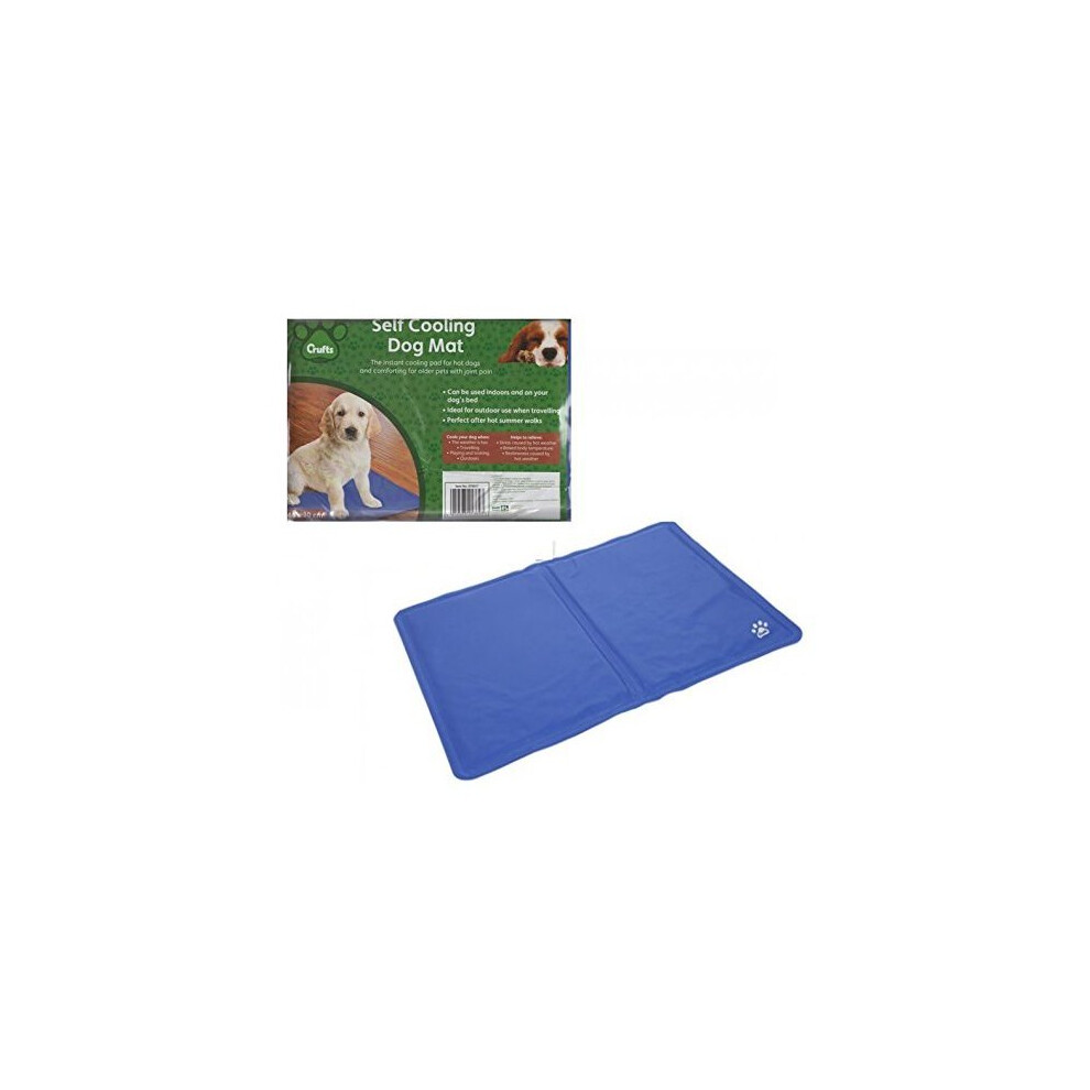Crufts - Self Cooling Pet Dog Gel Mat 40cm x 30cm Travel Playing Training Pad -  mat pet dog cooling gel travel cat self pad bed heat relief x crufts