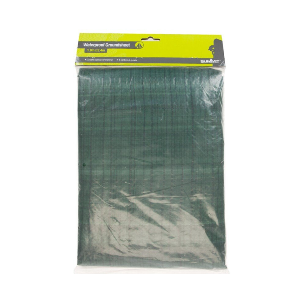 1.8m x 2.4m Summit Garden Sheet. -  summit groundsheet 18 x 24m camping green outdoors tent eyelets waterproof pe material