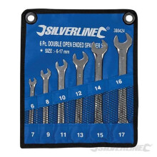Silverline Open-ended Spanner Set 6pce 6 - 17mm -  spanner set silverline openended 380424 6pce 17mm 617 6piece