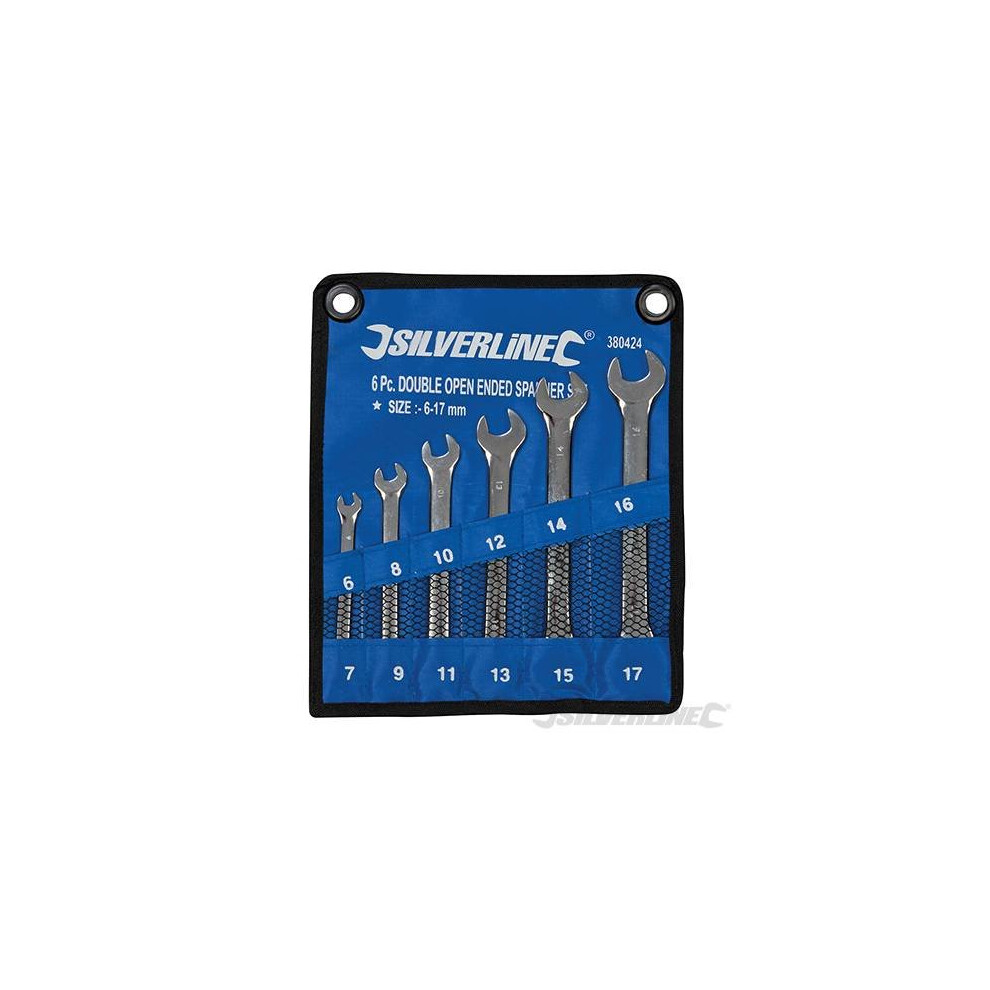 Silverline Open-ended Spanner Set 6pce 6 - 17mm -  spanner set silverline openended 380424 6pce 17mm 617 6piece