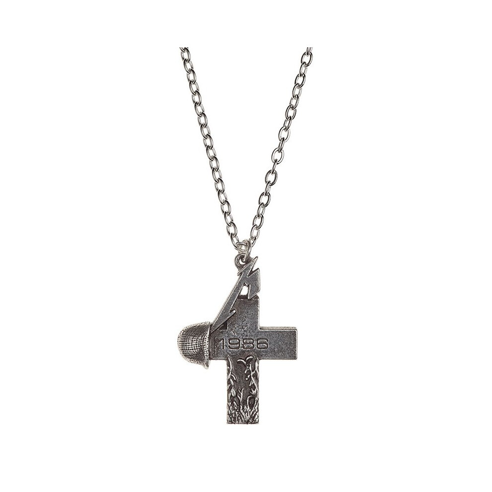 Metallica -  alchemy pendant rocks pewter metallica master puppets 1986 cross band logo chain necklace official merchandise poker brand new silver