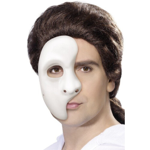 Smiffy's White plastic half mask for adults