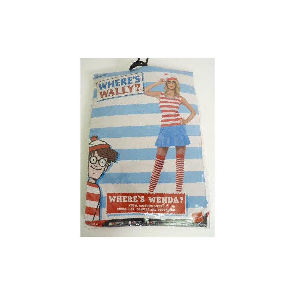 Extra Small Ladies Where's Wally Wenda Costume -  wheres costume wenda dress fancy wally cutie ladies outfit licensed womens book