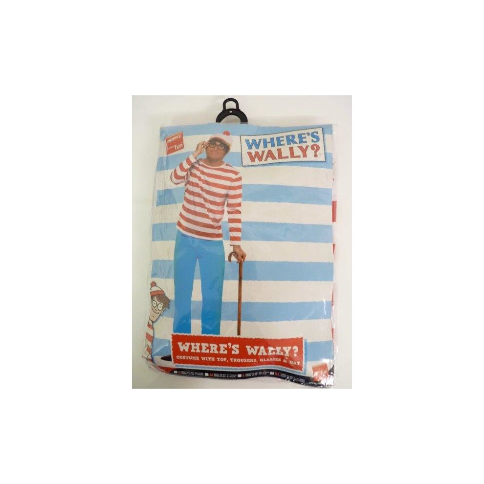 Extra Large Adult's Where's Wally Costume -  wheres wally costume fancy dress mens outfit book new adult day week