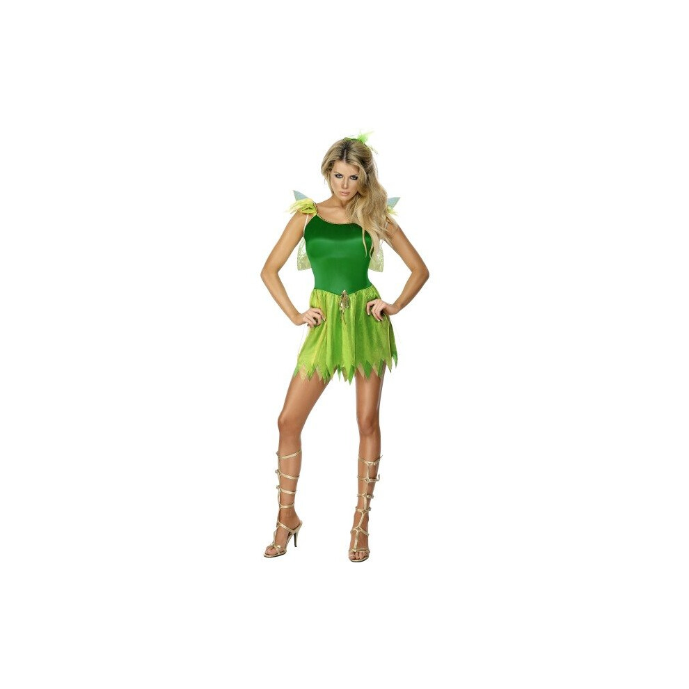 Smiffy's Adult Women's Woodland Fairy Costume, Dress, Headpiece And Wings, -  costume fairy woodland fancy dress womens ladies pixie outfit