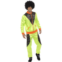 Smiffy's 43081xl Retro Shell Suit Men's Costume (x-large) - mens shell suit fancy dress costume retro scouser 80s tracksuit neon adult 1980s ladies