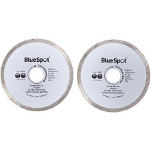 Bluespot 2pce Continuous Rim 115mm (4.5") Diamond Discs -  diamond cutting disc 115mm spot continuous 4 discs rim masonry blue angle grinder 19548