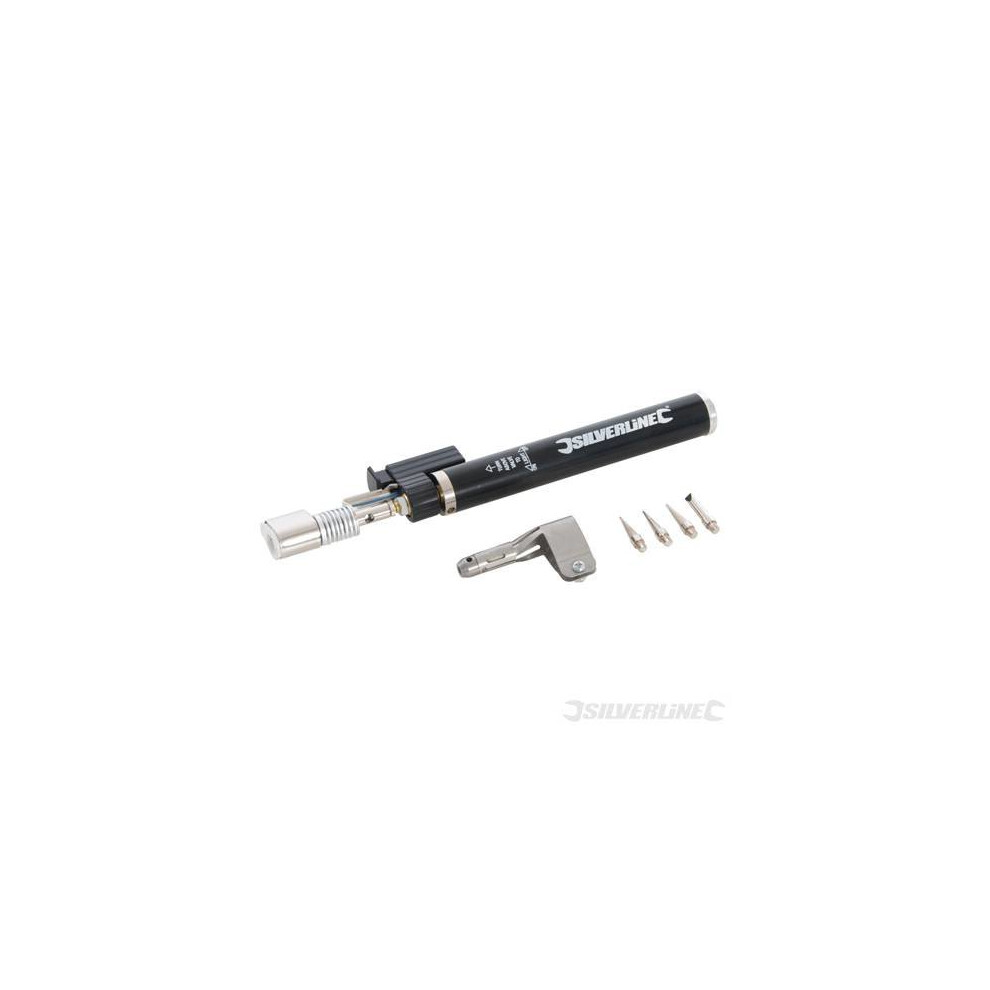 195mm Silverline Gas Soldering Iron -  gas soldering iron silverline 195mm 497837 butane ignition