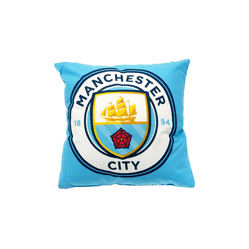 Manchester City F.c. Cushion Official Merchandise -  manchester city cushion official football crest fc licensed gift