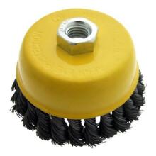 4" (100mm) Twist Knot Wire Cup Brush - cup brush knot wire 4 twist wheel 100mm angle grinder amtech