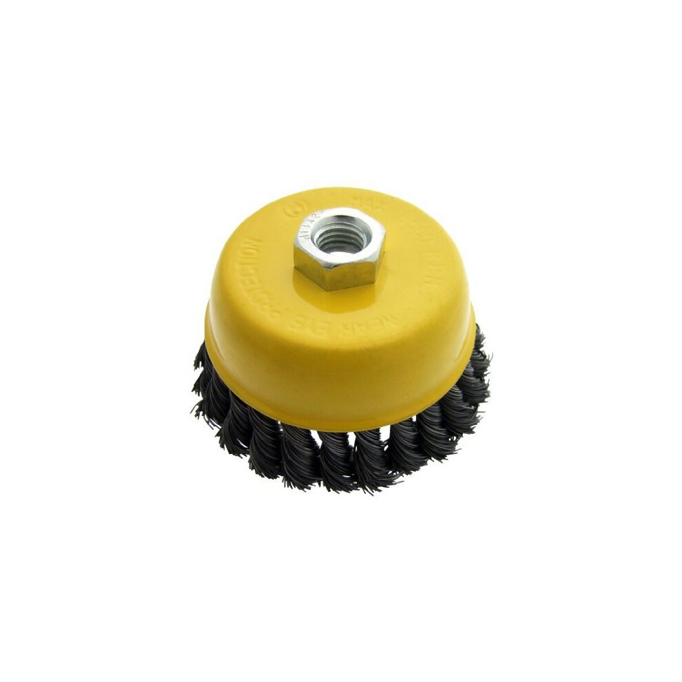 4" (100Mm) Twist Knot Wire Cup Brush - Cup Brush Knot Wire 4 Twist Wheel 100Mm Angle Grinder Amtech 5032759034840