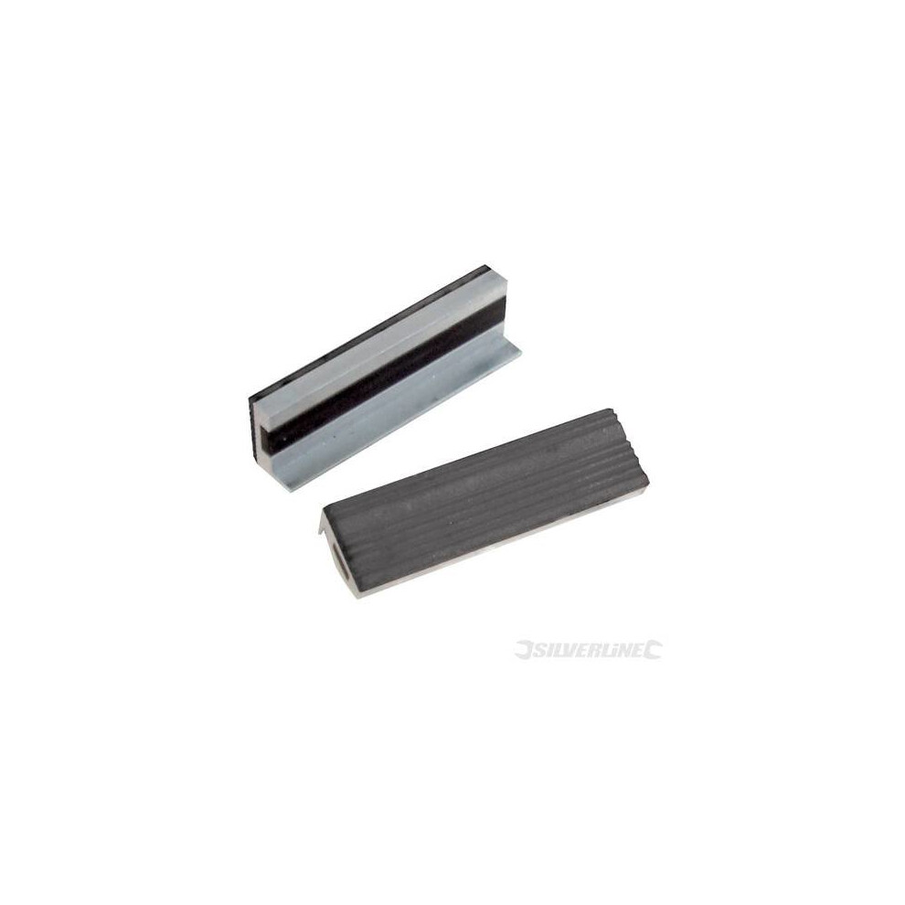 100mm Silverline Soft Vice Jaws -  vice soft jaws silverline 100mm 273221 engineers rubber magnetic