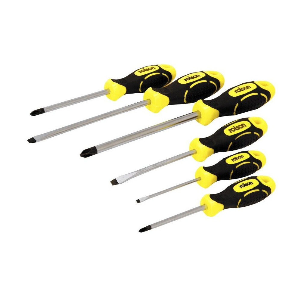 Rolson Screwdriver Set Home Garage Repair DIY Handy Tools 6pcs - Yellow